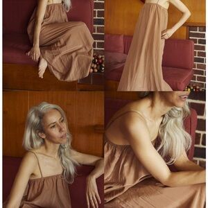 OZMA Frankie Silk Cotton Slip Dress